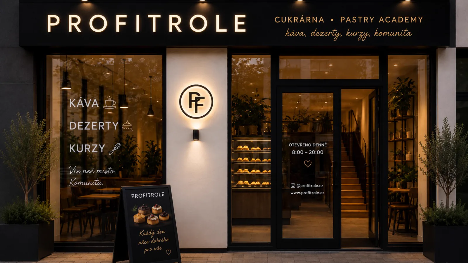 Cukrárna a Pastry Academy Profiterole – pohled na provozovnu
